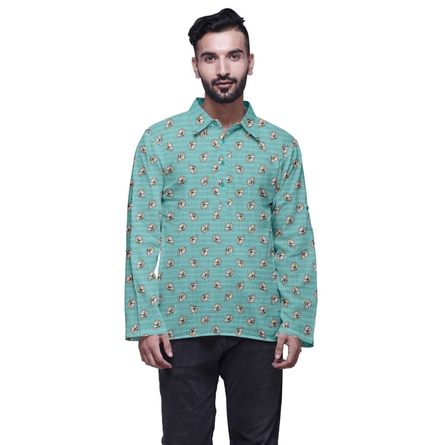 Atasi Printed Button Placket Traditional Kurta For Men Short Kurta Shirt For Boy