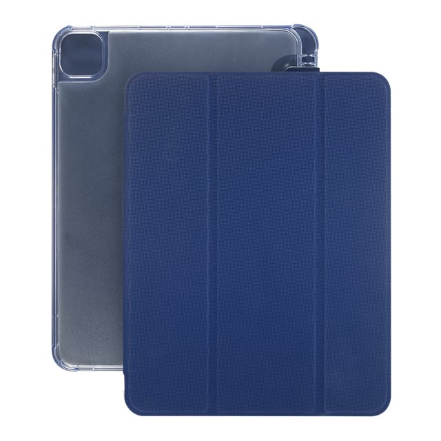 Shockproof TPU+PC Tablet Cover with Pen Holder & Auto Sleep/Wake Function - Compatible for 11-inch iPad Pro 2020/2021, Blue (Skin-Friendly Pattern) Protective Shell