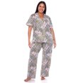 thumbnail image 1 of White Mark Women's Tropical Short Sleeve Button-Down Pajama Set, 1 of 5