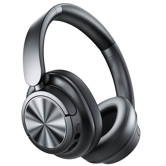 VEAT00L -45 dB Écouteurs Hybrides à Réduction Active du Bruit, 120 H d'Autonomie Écouteurs Bluetooth Circum-Auriculaires, Casque Sans Fil Bluetooth 6.0 avec Suivi de la Tête, 6 Micros ENC, Audio Spitial, Mode Transparence