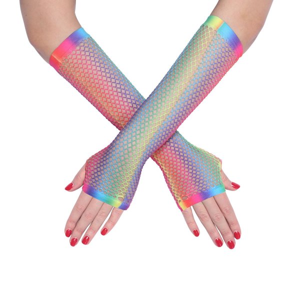 Way to Celebrate Rainbow Long Gloves