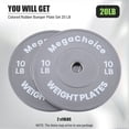 thumbnail image 4 of 2 Pack Rubber Bumper Plates with 2 Inch Hole, IWF Color Coded Weight Plates for Barbell Strength Training, High Density Shock Absorbing Bumper Set for Home Gym, 10 15 25 35 45 lbs, 4 of 8