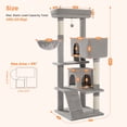 thumbnail image 3 of PAWZ Road 56.3" Large Cat Tree Indoor Multi-Level Cat Tower with Super Large Top Perch Light Gray, 3 of 8