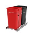 thumbnail image 1 of Rev-A-Shelf Double 27 Quart Sliding Pullout Waste Containers, Red & Black, 1 of 9