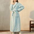 thumbnail image 4 of Teissuly Peignoirs pour Femmes Hiver Chaud Robe de Nuit Peignoirs pour Couple Pyjamas Uni Manches Longues Peignoir à Cordon Tenue de Détente, 4 of 6