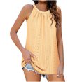 thumbnail image 2 of Timegard Débardeur à Œillets pour Femmes Col Rond Froncé Sans Manches Confortable T-Shirts Décontractés Été, 2 of 3