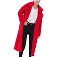 thumbnail image 1 of LOVZFMLL Jackets for Women's Button Pockets Bandage Solid Color Long Sleeve Loose Coat Medium Length Coat, 1 of 6