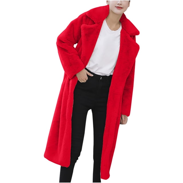 LOVZFMLL Jackets for Women's Button Pockets Bandage Solid Color Long Sleeve Loose Coat Medium Length Coat