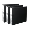 thumbnail image 1 of 3/Pack 3" D-Ring Binder, 3 Rings, Letter Size, Black, 1 of 5