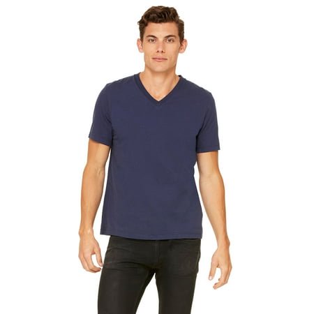 BELLA+CANVAS T-Shirt Jersey à Col en V pour Homme, TP, Marine