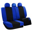 thumbnail image 1 of FH Group Light & Breezy Flat Cloth Car Seat Cover Set For Car Truck SUV Van Blue - Rear, 1 of 5