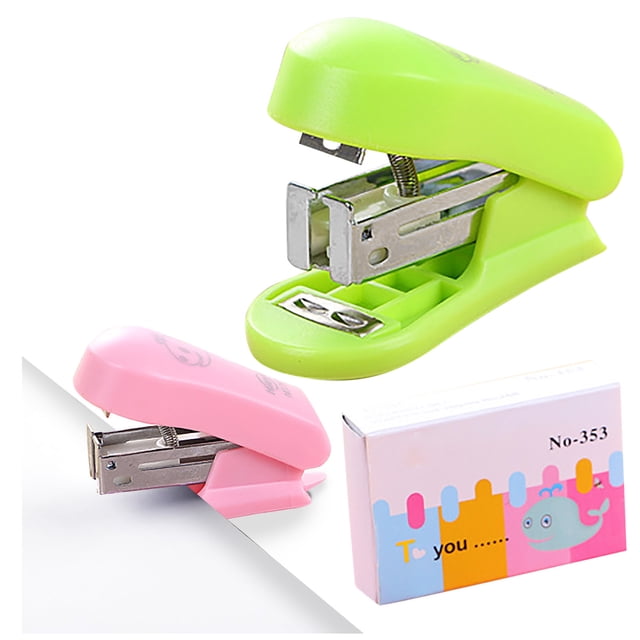 Hot Sale! New! Dusknt Mini Stapler, Mini Small Stapler Useful Mini Stapler Staples Set Office Binding