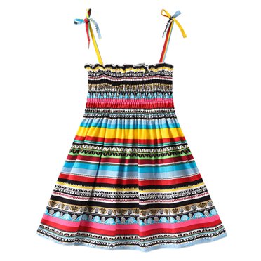 XZNGL Toddler Kids Baby Girl Summer Seaside Beach Dress Sling Skirt Floral Skirt