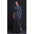 thumbnail image 3 of Bimba Robe Longue Maxi en Rayonne Imprimée de Feuilles de Pacanier pour Femmes avec Fente Latérale - X-Grand, 3 of 6