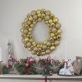 thumbnail image 2 of Northlight 3-Finish Shatterproof Ball Christmas Wreath - 24" - Vegas Gold - Unlit, 2 of 4