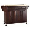 thumbnail image 1 of Bowery Hill Solid Wood Mahogany/Natural Kitchen Cart Rectangular Adjustable Shelves 52" Unassembled, 1 of 6