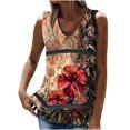 thumbnail image 1 of Birdeem Mode Femme Été Sans Manches Col en V Chandail Imprimé Blouse Décontractée, 1 of 6