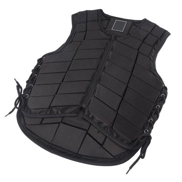 Gilet de Protection pour Équitation Adultes Gilet de Protection Équestre en Nylon Noir Mousse Équestre