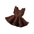 thumbnail image 2 of Kmbangi Girls Solid Color Suspender Skirt Sleeveless Square Collar Large Hem High Waist Dress with Ruffles, 2 of 9