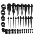 thumbnail image 3 of Transemion 36 Pieces Ear Gauges Stretching Kit Expanders 14G-00G Plugs Black 36 Pcs 1Set, 3 of 6