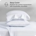 thumbnail image 3 of Bare Home Ultra-Soft Sheet Set - Premium 1800 Collection - Deep Pockets - 5-Pieces - Split King, Pinstripe - White/Midnight, 3 of 7
