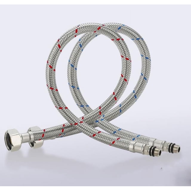 WIFKLSIIPG Water Supply Line Faucet Line Hose 2PCS Stainless Steel Faucet Connector Flexible Water Supply Line Hoses Hot Cold