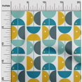 thumbnail image 2 of oneOone Polyester Spandex Yellow Fabric Geometric Circle Craft Projects Decor Fabric Printed By The Yard 56 Inch Wide, 2 of 4