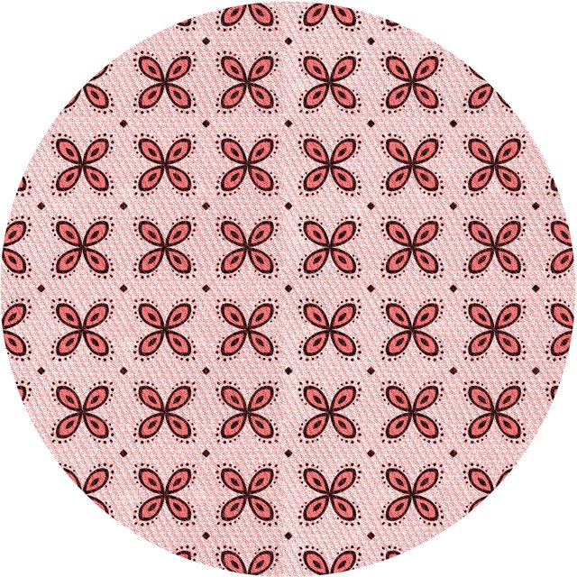 Ahgly Company Machine Washable Indoor Round Transitional Light Rose Pink Area Rugs, 4' Round