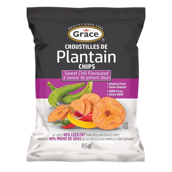 Chips de plantain au chili doux Grace, 85g Sac