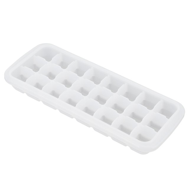 Glaçons, Bac à Glaçons 24 Compartiments Pratique Réutilisable avec Couvercle pour Cuisine Maison Blanc