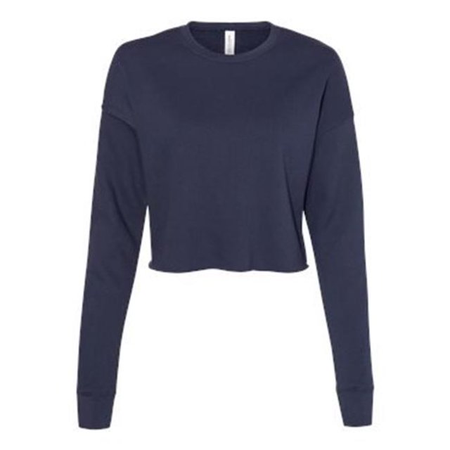 Bella Plus Canvas B53205654 Chandail Court en Molleton pour Femmes, Marine - Moyen
