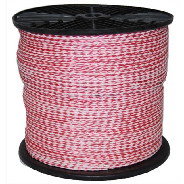 Corde Tressée Creuse en Polypro de 25 Po x 1000 Pi, Rouge et Blanche