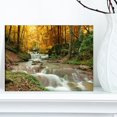 thumbnail image 2 of Designart Forest Waterfall with Yellow Trees Canvas Wall Art, 2 of 4