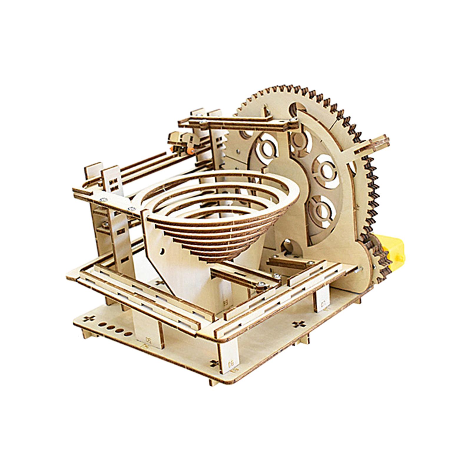 KLKCMS Casse-Tête en Bois 3D Électrique Jouet Auto-Assemblage Modèle de Course de Marbre Kits de Construction