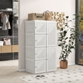 thumbnail image 2 of HOMCOM Portable Wardrobe Closet with 8 Cube Compartments Doors, 2 of 10