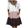 thumbnail image 1 of Ketyyh-chn99 Robes d'Été pour Femmes Robe Évasée à Fleurs Robe Droite Unie pour Vacances Robe de Plage à Enfiler Kaki,G, 1 of 4