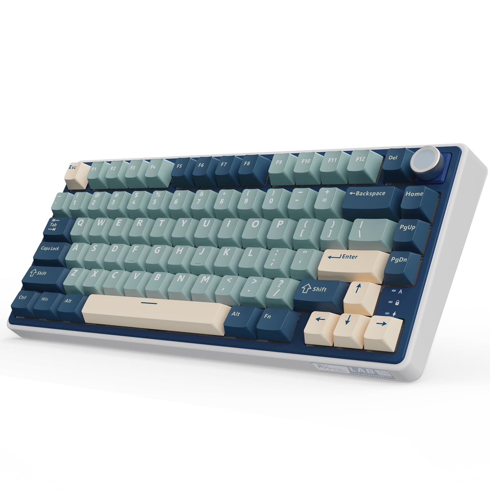 RK ROYAL KLUDGE R75 Wireless Mechanical Keyboard, 75% Percent Custom Gaming Keyboard Gasket Mount RGB Backlit with Knob & PBT Keycaps, BT5.1/2.4GHz/U