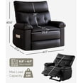 thumbnail image 2 of Gaderth 360° Swivel Massage Recliner Chair, Swivel Nursery Rocker Recliner with Remote Control, Manual PU Leather Reclining Sofa Chair with Side Pocket, Modern Lounge Seat for Living Room Nursery, 2 of 7