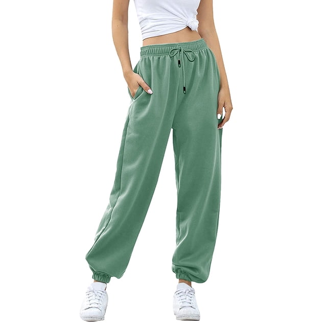 Sweatpants Women Fitness Drawstring Jogging Pants With Pockets Casual Loose Elastic Waist Drawstring Sweatpants Pant Suits for Women Casual Summer Sweat Track Pants Womens Casual Pants plus Size