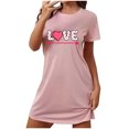 thumbnail image 1 of Amzcrzy Pyjamas pour Femmes Mode Imprimé Cœur Valentines Day Robe Décontractée Confortable à Manches Courtes Chemises de Nuit pour Femmes Valentines Day Cadeaux, 1 of 5