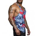 thumbnail image 1 of Mens Camo Bodybuilding Tank Top Quick Dry Gym Training Stringer Vest Tee Shirt, 1 of 2