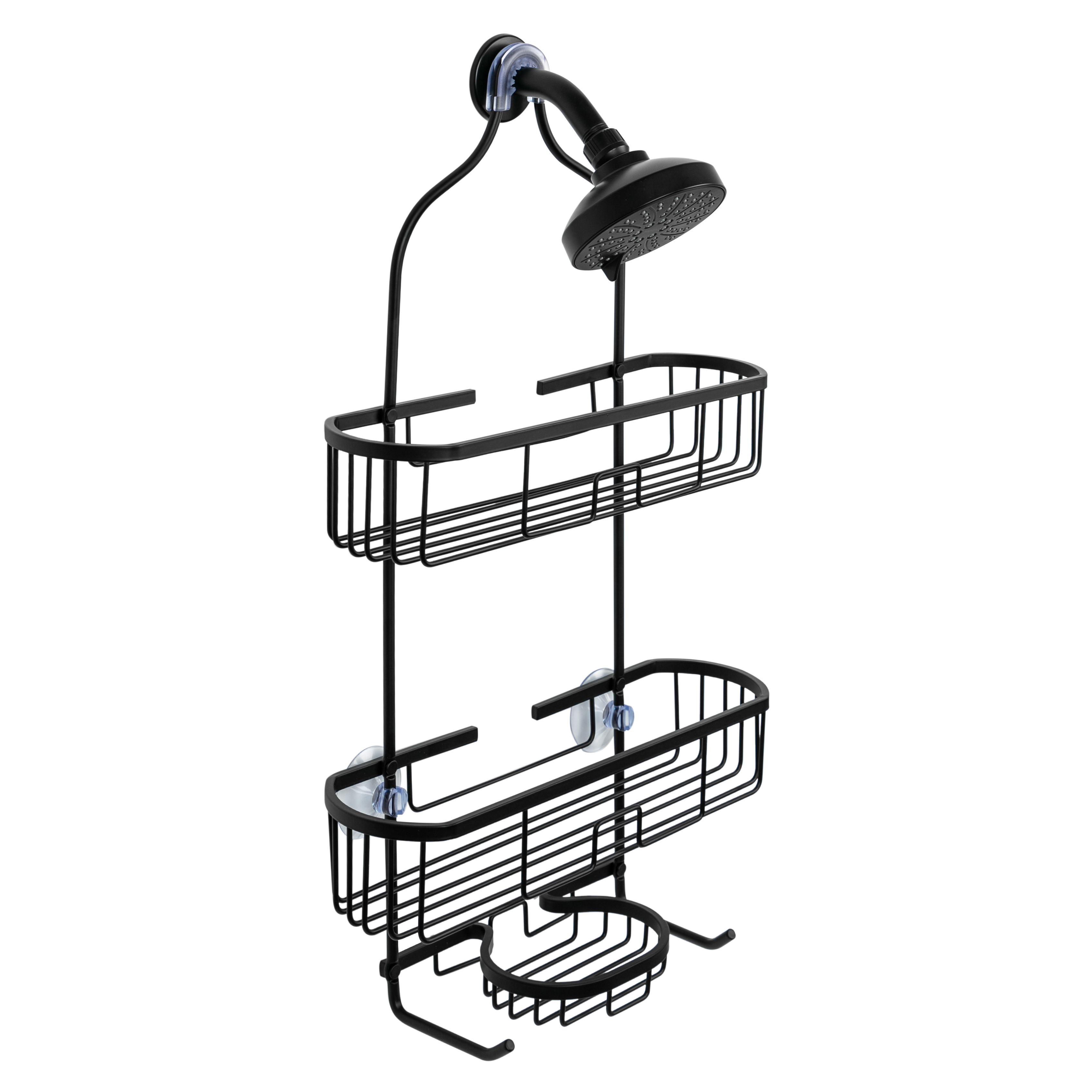 Era, Grand Aluminum Shower Caddy, Black 15x26 IN