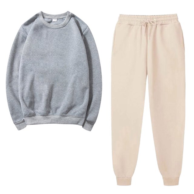Besolor Ensembles 2 Pcs pour Femmes Survêtements Décontractés Chandail à Col Rond et Pantalon de Jogging Ensembles d'Entraînement Survêtements