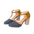 thumbnail image 3 of Leutsin Sandales à Talon Épais à Boucle Creuse pour Femmes Chaussures Simples Assorties, 3 of 7