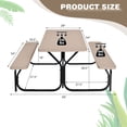 thumbnail image 3 of Gymax Picnic Table Camping Picnic Bench Set Backyard Garden Patio Dining Party, 3 of 10