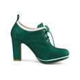 thumbnail image 3 of BLISSFUL STEP Women's Round Toe Platform Block High Heel Ankle Boots Green (Size 9）, 3 of 6