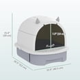 thumbnail image 3 of PawHut Cat Litter Box, Enclosed Kitty Litter Box with Lid, Scoop, Grey, 3 of 10