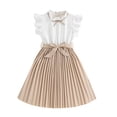thumbnail image 1 of aDJFDGT Robes Blanches pour Remise des Diplômes Manches Longues Robe Sans Manches Unie pour Tout-Petites Filles Robes de Fête de Danse Vêtements, 1 of 4
