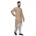 thumbnail image 2 of Atasi Cotton Slub Printed Fashion For Men Asymmetric Button Down Kurta For Men, 2 of 5