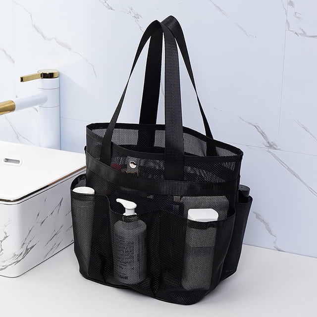 Home Textile Storage Optimized Mesh Shower Caddy for College Dorms with Expanded Pockets and Handles Portable Tote Bag for Toiletries Bathroom Camping and Travel